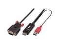 Miniatyrbild 4 av 5: Lindy 41457, 0,1 m, VGA (D-Sub), HDMI + USB, Hanstik, Hanstik, Sort