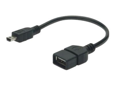 ASSMANN - USB-kabel - mini-USB typ B (hane) till USB (hona) - USB 2.0 OTG - 20 cm - formpressad - svart