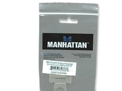 Manhattan 328883, DVI-I, VGA, Svart