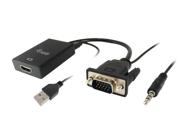 Equip 119038, 0,2 m, VGA (D-Sub) + 3.5mm, DVI-D + USB, Hankjønn, Hankjønn/hunkjønn, Rett
