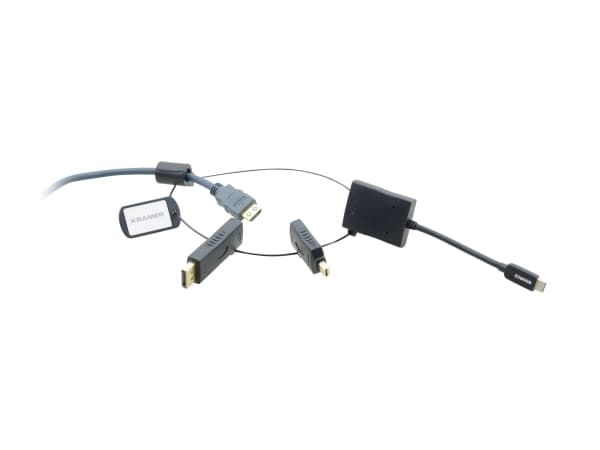 Kramer Electronics AD-RING-6, 0,45 m, Hankontakt, Honkontakt, Svart, DisplayPort-hankontakt - HDMI-hankontakt, Mini DisplayPort-hankontakt - HDMI-han