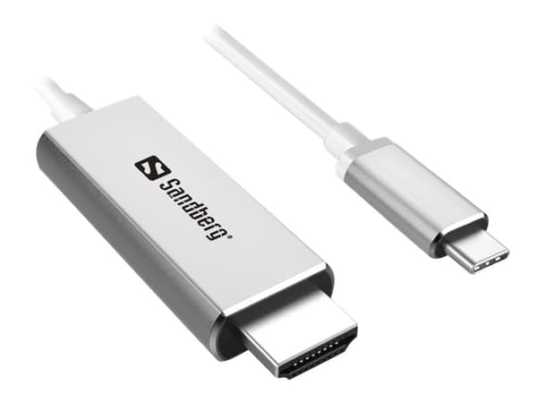 Sandberg - Video/lydkabel - 24 pin USB-C hann til HDMI hann - 2 m - 4K-støtte