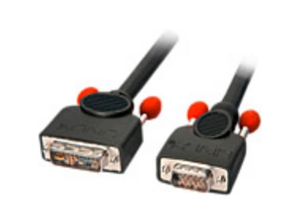 Lindy 41196 videokabelkobling 2 m DVI-I VGA (D-Sub) Sort