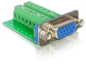 Delock - VGA-adapter - HD-15 (VGA) (hunn) til tilkoblingsklemme