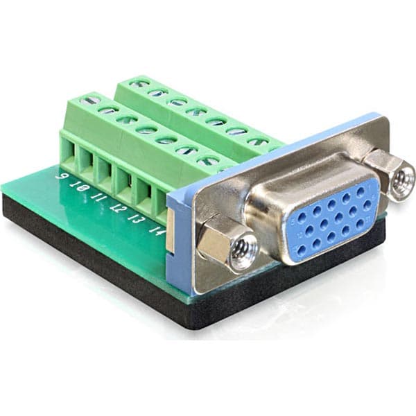 Delock - VGA-adapter - HD-15 (VGA) (hunn) til tilkoblingsklemme