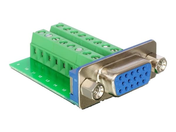 Delock - VGA-adapter - HD-15 (VGA) (hunn) til tilkoblingsklemme