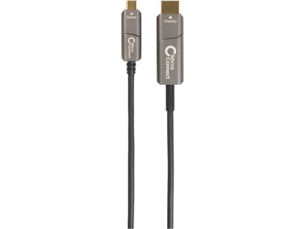 MicroConnect Premium - Adapterkabel - 24 pin USB-C hann til HDMI hann - 10 m - svart - Active Optical Cable (AOC), 4K 60Hz støtte