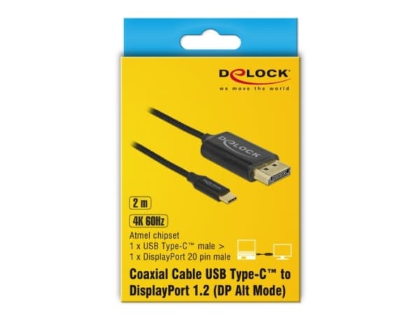 Delock - Adapterkabel - 24 pin USB-C hann til HDMI hann - 1 m - svart - 4K-støtte