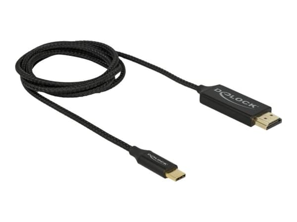 Delock - Adapterkabel - 24 pin USB-C hann til HDMI hann - 1 m - svart - 4K-støtte
