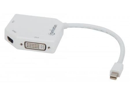 Manhattan 207362, 0,25 m, Mini DisplayPort, DVI-I + VGA (D-Sub) + HDMI, Uros, Naaras, Suora