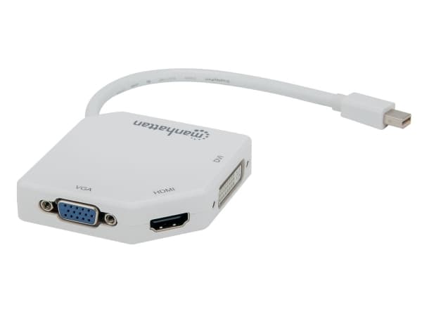 Manhattan 207362, 0,25 m, Mini DisplayPort, DVI-I + VGA (D-Sub) + HDMI, Uros, Naaras, Suora