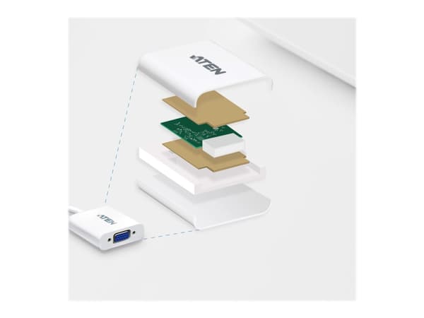 ATEN VC925-AT videokabelkobling DisplayPort VGA (D-Sub) Hvit