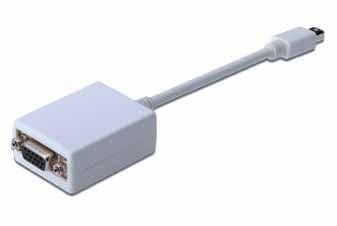 ASSMANN Electronic AK-340412-001-W, 0,15 m, Mini DisplayPort, VGA (D-Sub), Hankjønn, Hunkjønn, Rett