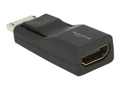 Delock - Video adapter - DisplayPort hann til HDMI hunn - skjermet - svart - 4K-støtte