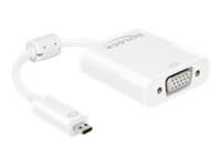 Delock Adapter HDMI Micro-D male > VGA female with Audio - VGA-adapter - 19 pin micro HDMI Type D (hann) til HD-15 (VGA), mini-phone stereo 3.5 mm, M