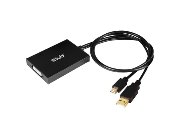 Club 3D - DisplayPort / DVI-adapter - dobbeltlenke - USB (kun strøm), Mini DisplayPort (hann) til DVI-D (hunn) - DisplayPort 1.2a - 60 cm - USB-strøm
