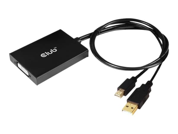 Club 3D - DisplayPort / DVI-adapter - dobbeltlenke - USB (kun strøm), Mini DisplayPort (hann) til DVI-D (hunn) - DisplayPort 1.2a - 60 cm - USB-strøm
