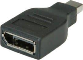 ROLINE DisplayPort Adapter, DP F - Mini DP M, Mini DP, DP, Sort