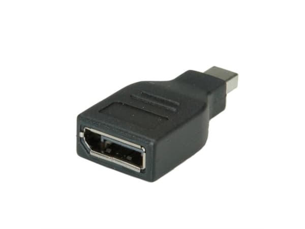 ROLINE DisplayPort Adapter, DP F - Mini DP M, Mini DP, DP, Sort