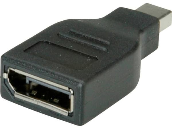 ROLINE DisplayPort Adapter, DP F - Mini DP M, Mini DP, DP, Sort