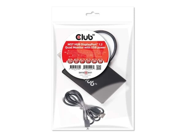 Club 3D SenseVision Multi Stream Transport (MST) Hub CSV-6400 - Video/lyd-splitter - 4 x DisplayPort - stasjonær