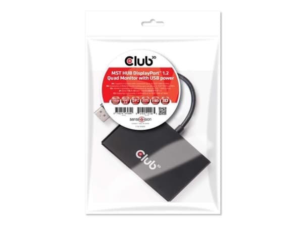 Club 3D SenseVision Multi Stream Transport (MST) Hub CSV-6400 - Video/lyd-splitter - 4 x DisplayPort - stasjonær
