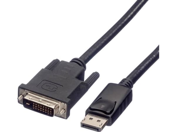 ROLINE 11.04.5774, 5 m, DisplayPort, DVI, Hankjønn, Hankjønn, Sort