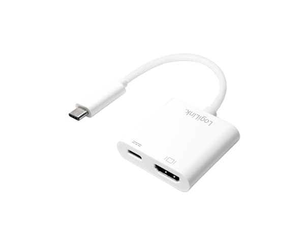 LogiLink 0,14 m, 2xUSB-C/HDMI, 3840 x 2160 pixlar Vit