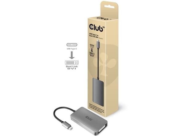 Club 3D - Videoadapteri - 24 pin USB-C han til DVI-I hun - 4K tuki