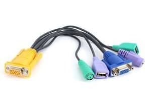 ATEN LIN5-27X6-U21G - Tangentbords-/video-/muskabel - 18-stifts SPHD (hona) till USB, PS/2, HD-15 (VGA)