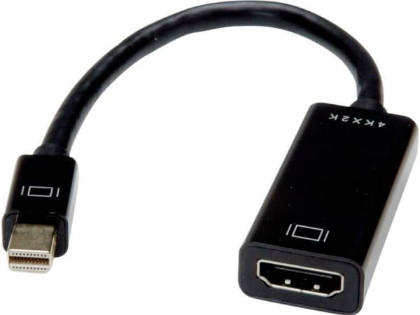 Value Cableadapter, v1.2, MiniDP M - HDMI F, 0,15 mm, 14 x 44 x 44 mm