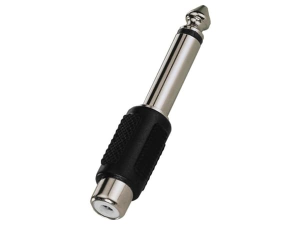 Monacor NTA-175, 6.3 mm, RCA, Musta, Ruostumaton teräs