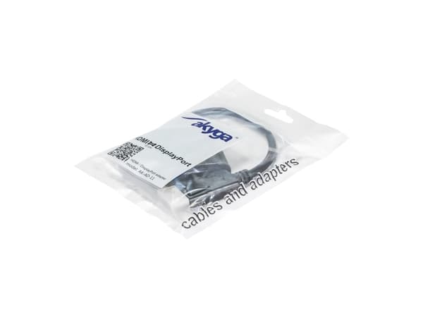 Akyga - Video adapter - DisplayPort hann til HDMI hunn - 15 cm - svart