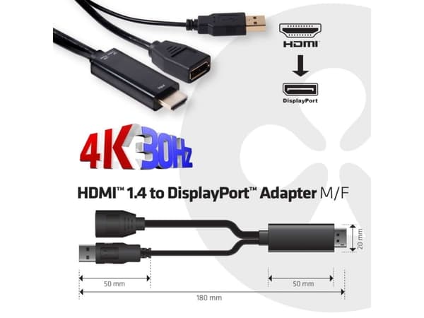 CLUB3D HDMI to DisplayPort Adapter