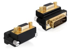 Delock - VGA-adapter - HD-15 (VGA) (hunn) til DVI-I (hann) - 270°-kontakt