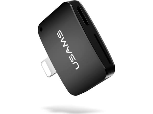Adapter USB Usams Lightning - microUSB + SD Czarny (SJ176KC01)