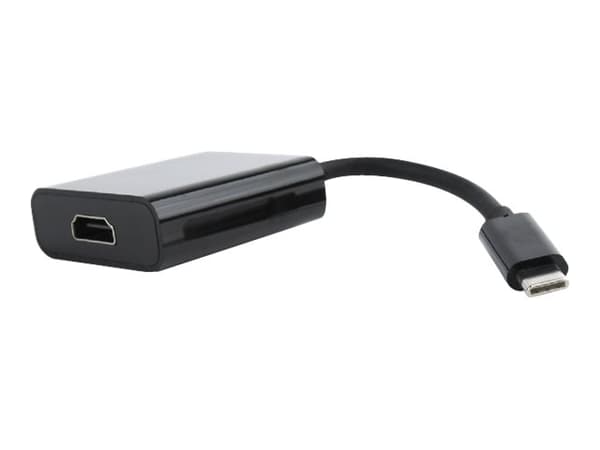 Cablexpert A-CM-HDMIF-01 - Videokort - 24 pin USB-C hane till HDMI hona - 15 cm - dubbelt skärmad - svart - stöd för 4K Svart
