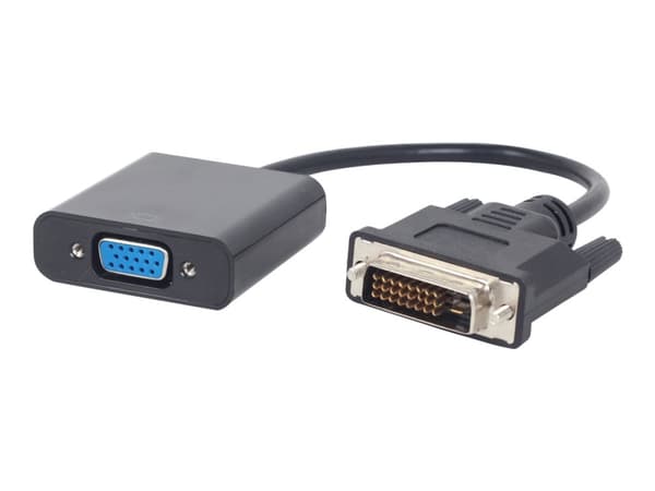 Cablexpert A-DVID-VGAF-01 - Video adapter - DVI-D hann til HD-15 (VGA) hunn - 20 cm - svart - 1080p-støtte