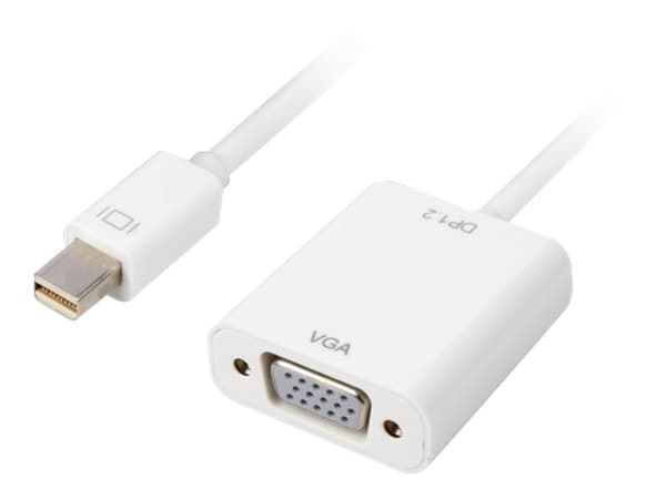Sharkoon - Videokort - Mini DisplayPort (hane) till HD-15 (VGA) (hona) - DisplayPort 1.2 - 15 cm - vit
