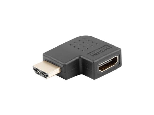 Lanberg - Hög hastighet - HDMI-adapter - HDMI hane vänstervinklad till HDMI hona - svart - stöd för 4K