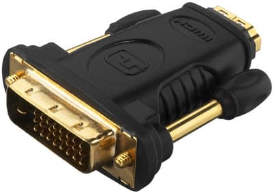 Monacor HDMDVI-100J, HDMI type A, DVI-D, Hankjønn/hankjønn, Svart
