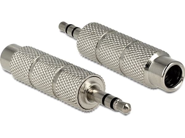 Delock - Audioadapter - stereojakk hunn til mini-phone stereo 3.5 mm hann - sølv