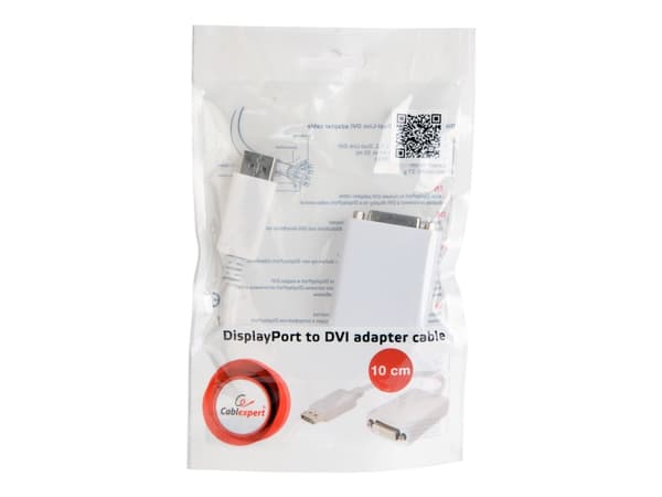 Cablexpert - Video adapter - dobbeltlenke - DisplayPort hann til DVI-I hunn - 10 cm - hvit - 4K-støtte