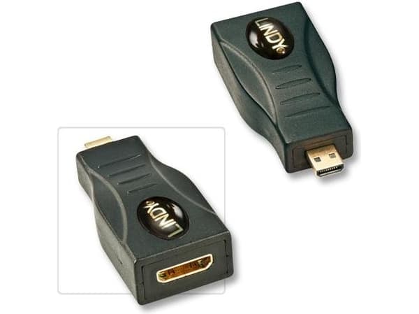 Lindy Adapter HDMI Mini/Micro, HDMI, HDMI Micro, Svart