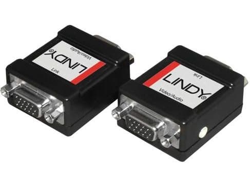 Lindy VGA / Audio In-line Adapter, VGA, VGA, Sort