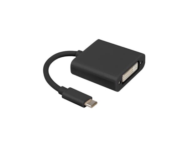Lanberg - Video adapter - dobbeltlenke - 24 pin USB-C hann til DVI-I hunn - 15 cm - svart