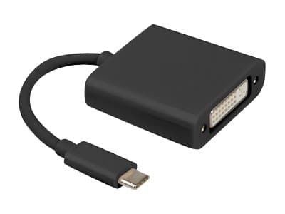 Lanberg - Video adapter - dobbeltlenke - 24 pin USB-C hann til DVI-I hunn - 15 cm - svart