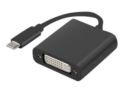 Lanberg - Video adapter - dobbeltlenke - 24 pin USB-C hann til DVI-I hunn - 15 cm - svart Sort