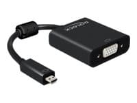 Delock - VGA-adapter - 19 pin micro HDMI Type D (hane) till HD-15 (VGA), mini-phone stereo 3.5 mm, Mikro-USB typ B (endast ström) (hona) - 17 cm - sv