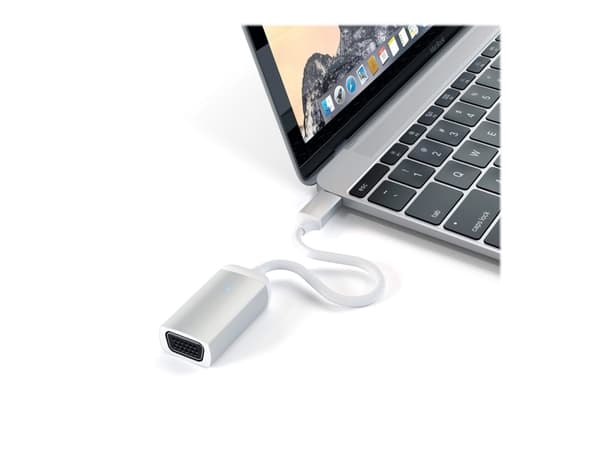 Satechi ST-TCVGAS - Videoadapteri - HD-15 (VGA) hun til USB-C han - 20,3 cm - sølv - 1080p-tuki